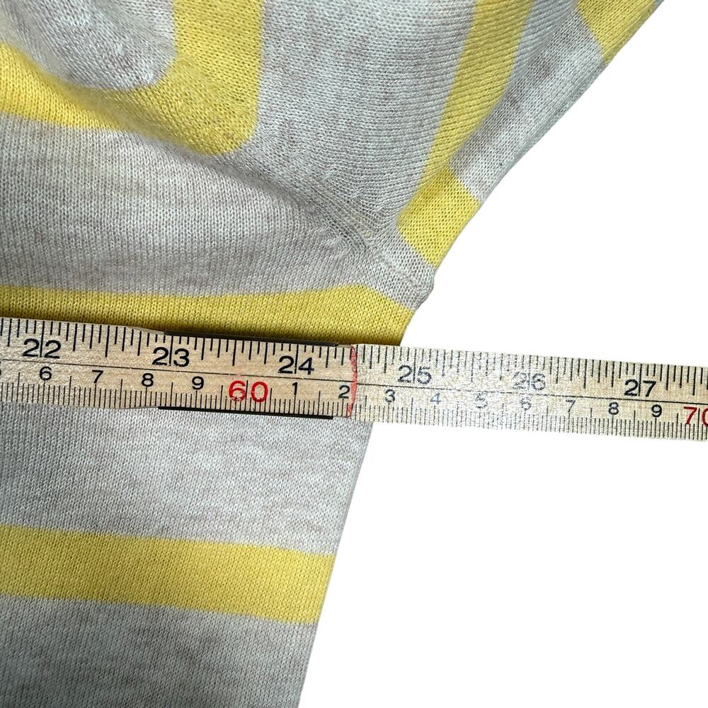Caslon XL Yellow Stripe Cardigan Pima Cotton Lightweight V Neck - Picture 7 of 8